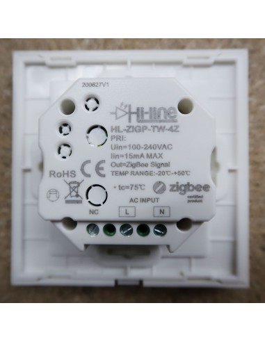 ZigBee tunable white 4 zone touch panel (wall mount)