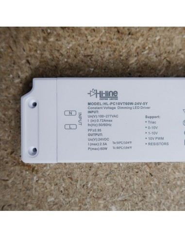 Dimmable 60W LED Driver 24V high power factor (Triac or  0/1-10V)