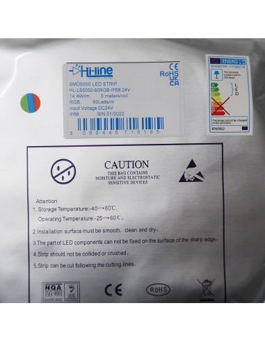 IP68 RGB LED Streifen 24V | 14,4W/m | SMD5050