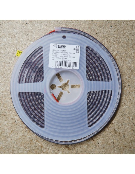 Kaltweißer LED-Streifen 24V | 9,6W/m | IP67 | CRI80 | SMD3528
