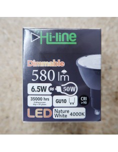 GU10 PAR16 Dimmable LED bulb 60° 6.5W white 4000K CRI90