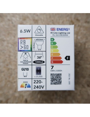 GU10 PAR16 Dimmable LED bulb 36° 6.5W white...