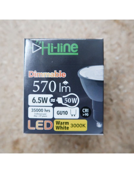GU10 PAR16 Dimmable LED bulb 36° 6.5W warm white 3000K CRI90