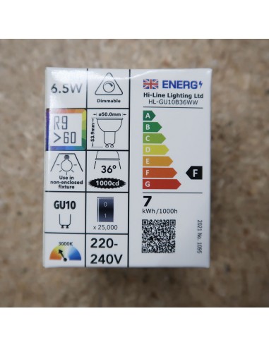 GU10 PAR16 Dimmable LED bulb 36° 6.5W warm...