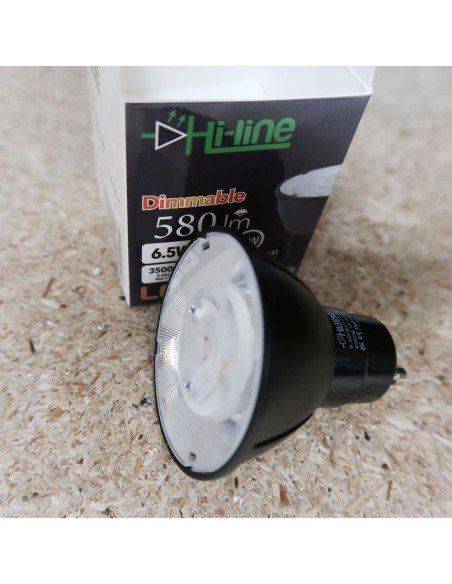 Dimmable GU10 LED, 6.5W: Natural white, 4000K, high CRI