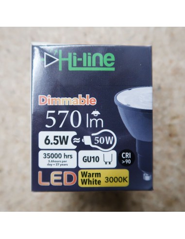 GU10 PAR16 Dimmable LED bulb 12° 6.5W warm...