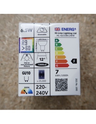 GU10 PAR16 Dimmable LED bulb 12° 6.5W warm...