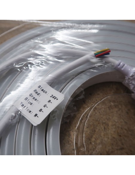 RGBW LED NEON FLEX KIT | RGB+4000K | Quad LEDs | 24V - 5m Roll