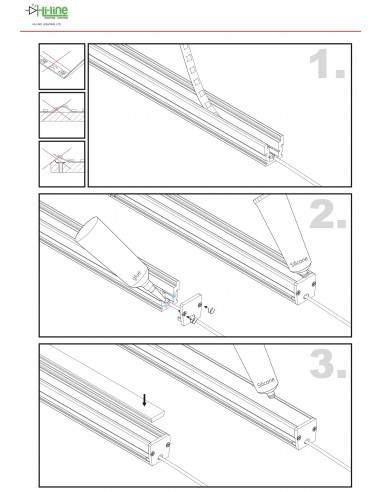 Floor recessed LED profile extrusion | L2000mm...