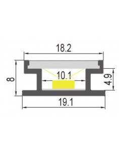 Floor LED profile extrusion | L2000mm | H8mm