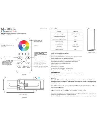 Zigbee RGB W Remote control
