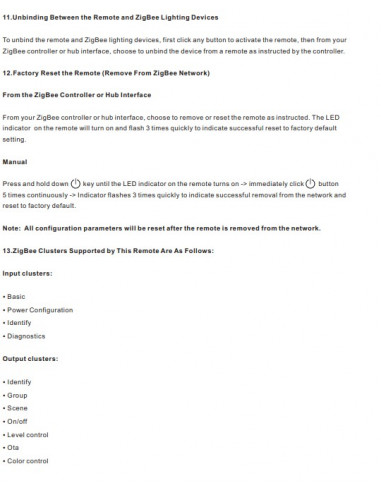 colour changing remote control for zigbee lighting rgb plus white colours