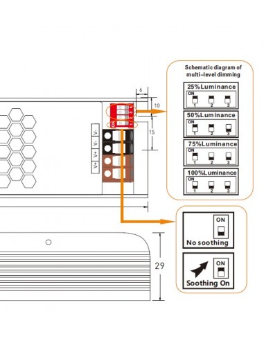 power supply with built-in dimmer