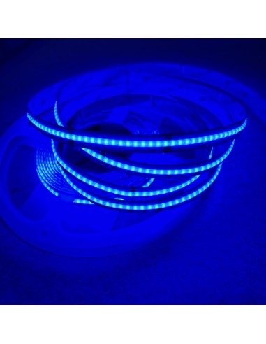 rgb w cob strip light in blue