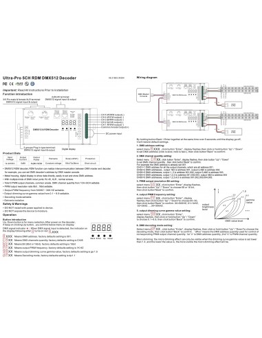 DMX512 Decoder / Controller 5 Kanäle 16 bit