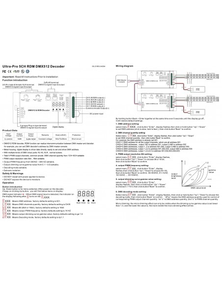 DMX512 Decoder / Controller 5 Kanäle 16 bit