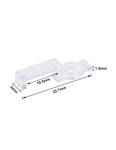 LED Strip 10mm Fixing Clip single screw for IP67/68 LED Strips (lot of 10 clips)