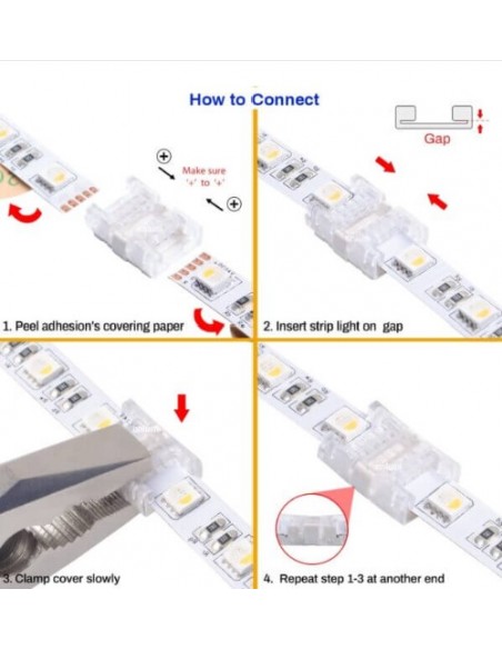 How to install the 5-Pin Joint Connector for 10mm RGBW Strips