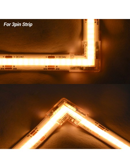 COB LED Strip L Shape Corner Connector 10mm