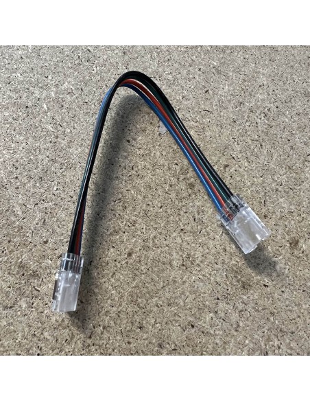 15cm 4-Pin RGB COB LED Strip-to-Strip Extender - Compatible with 10mm Width Strips