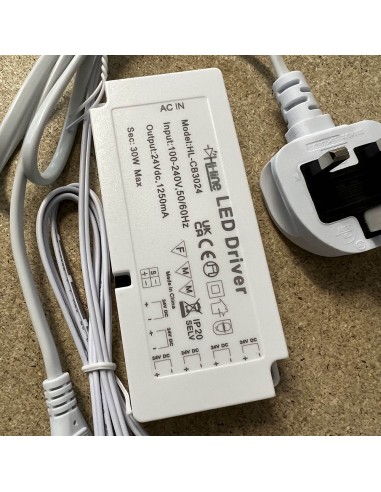 Hi-Line-24V-30W-LED-Driver-Mains-Input-DC-Output-Connector