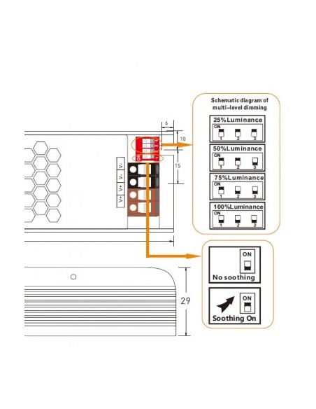 constant voltage LED Driver 200W 24V DIP switch for dimming