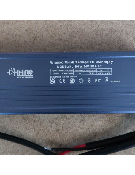 EC Series High Efficiency LED Driver - 500W 24V, IP67 Constant Voltage