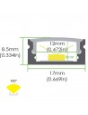Slim wall LED profile extrusion L2000*W17*H8.5mm