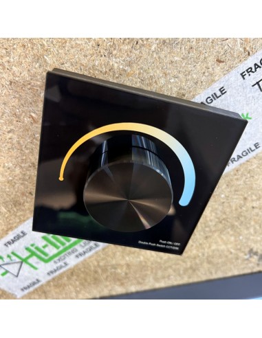 T2-K black-glass-panel-led-dimmer-switch-for-tunable-white-led-strips by Hi-Line Lighting