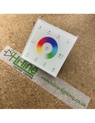 T15 White Glass Touch Panel for RGB+CCT with DMX and RF Functionality