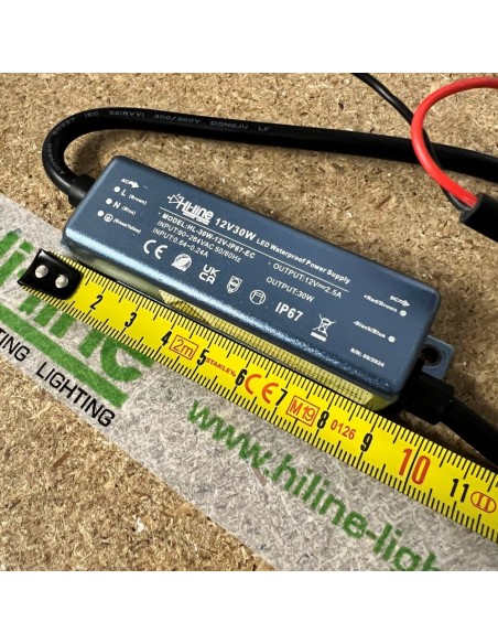 Compact 30W 12V IP67 LED Driver for Signs and Strips