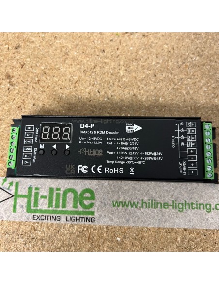 Professional-DMX-512-RDM-Decoder-LED HL-D4-P by Hi-Line
