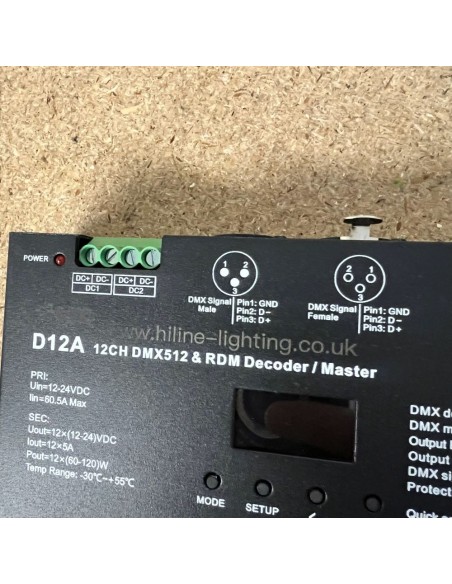 DMX-Controller-12CH-D12A-Anschlussklemmen