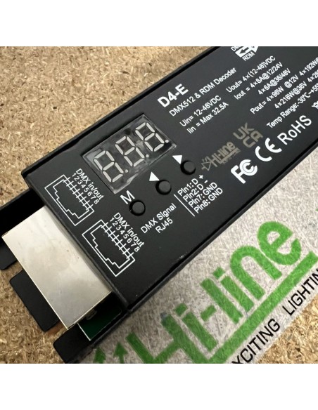 D4-E hi-line lighting DMX controller constant voltage 4 channels 8A