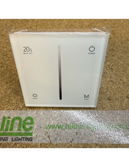 T18 Touch Panel 0/1-10V Dimmer | RF 2.4GHz | AC 100-240V | White Glass